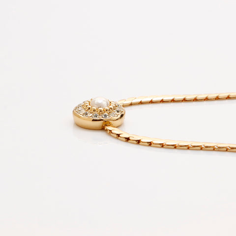 基督教Dior复古水钻项链金WS9463