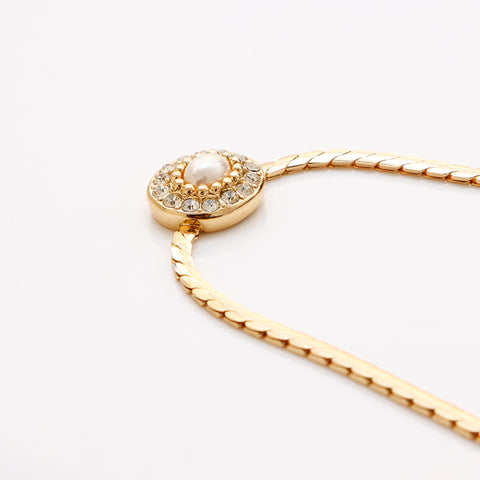 基督教Dior复古水钻项链金WS9463