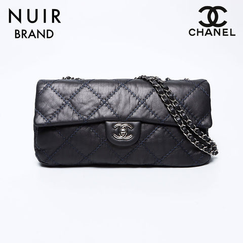 シャネル CHANEL 15番台 ワイルドスティッチ チェーン ショルダーバッグ グレー WS9479