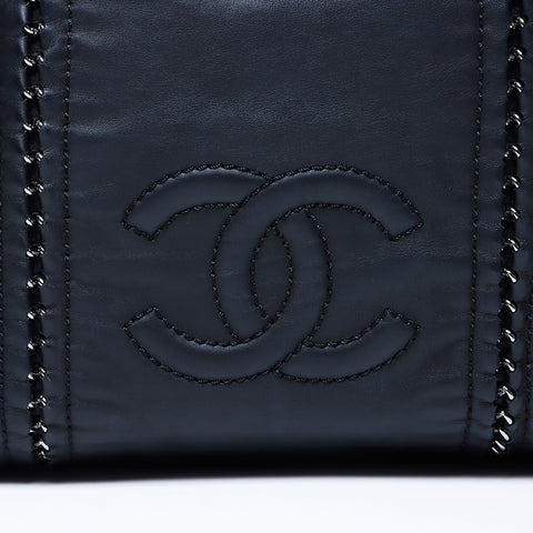 Chanel Chanel Nr. 10 Kette Coco Mark -Einkaufstasche Schwarz WS9482