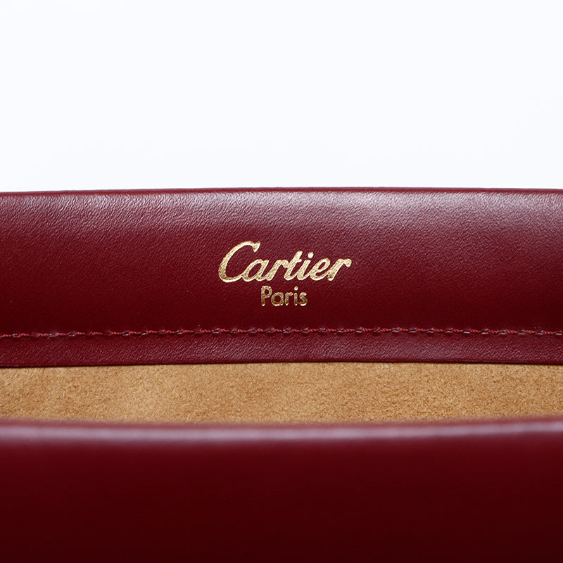 カルティエ CARTIER トリニティ レザー ハンドバッグ ワイン