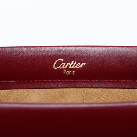 カルティエ CARTIER トリニティ レザー  ハンドバッグ ワインレッド WS9487