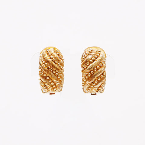克里斯蒂安·迪奥（Christian Dior）复古耳环金黄金WS9495