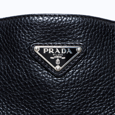 プラダ PRADA レザー 三角ロゴタグ  トートバッグ ブラック WS9496