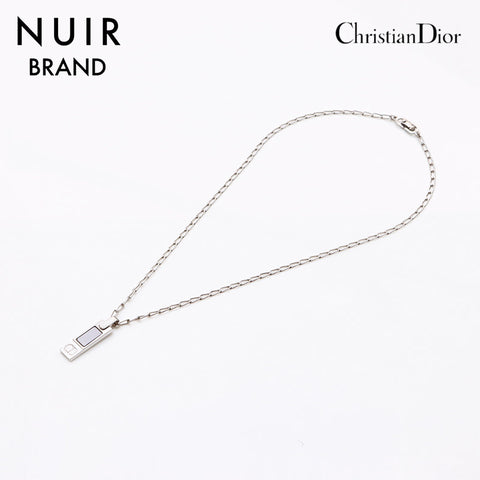 クリスチャンディオール Christian Dior CD ロゴ ヴィンテージ ネックレス シルバー WS9520