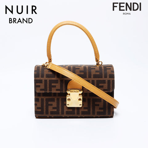 フェンディ FENDI ズッカ 2Way ショルダーバッグ ブラウン WS9528