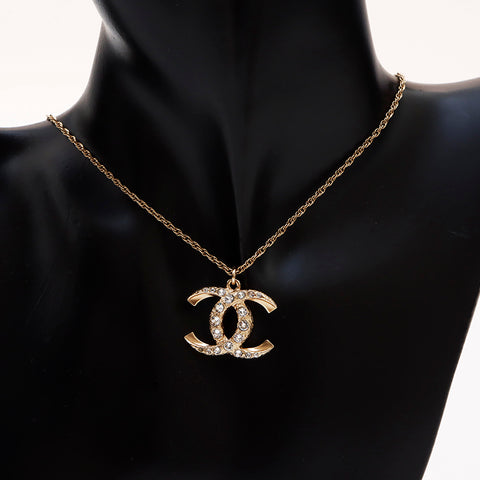 シャネル CHANEL A17K ココマーク ラインストーン ネックレス ゴールド WS9545