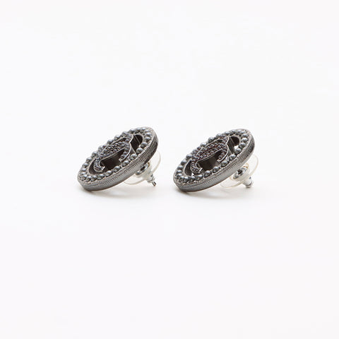 CHANEL A17 COCO Mark Round Pierce Silver WS9564