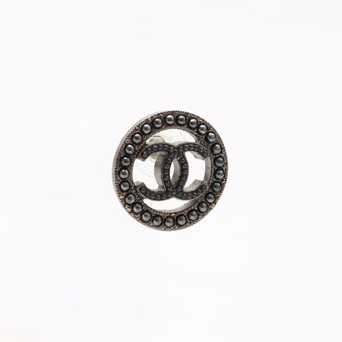 Chanel A17可可马克圆形耳环银WS9564