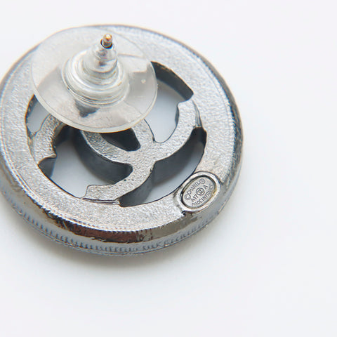 CHANEL A17 COCO Mark Round Pierce Silver WS9564
