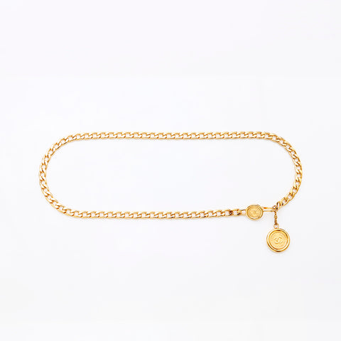 Chanel Chanel 1970年代可可Mark圆形皮带金WS9574