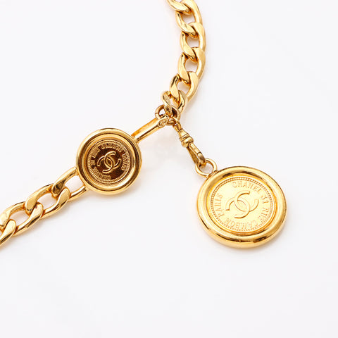 Chanel Chanel 1970年代可可Mark圆形皮带金WS9574