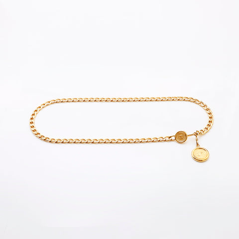 Chanel Chanel 1970年代可可Mark圆形皮带金WS9574