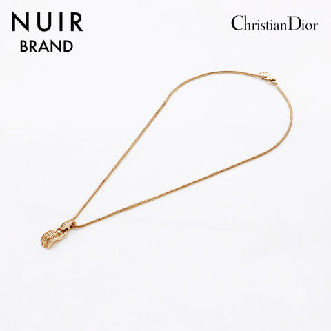 クリスチャンディオール Christian Dior ビンテージ ラインストーン ネックレス ゴールド WS9578