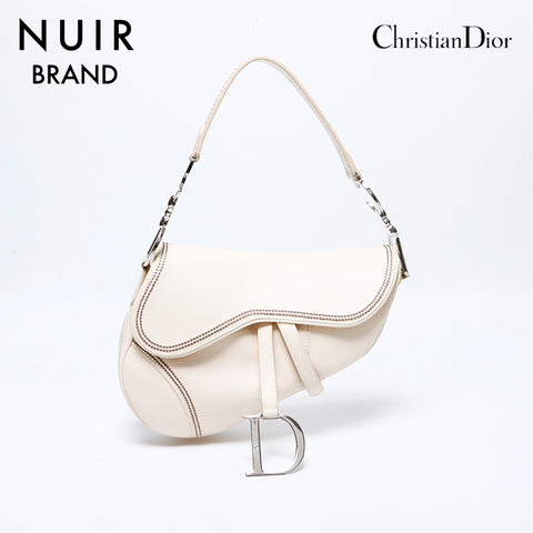 クリスチャンディオール Christian Dior レザー サドルバッグ ショルダーバッグ ホワイト WS9597 – NUIR VINTAGE