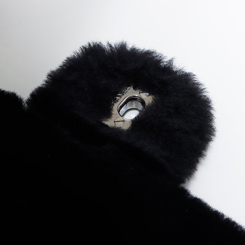 Chanel Chanel Nr. 9 Matelasse Mouton Doppelketten -Umhängetasche Schwarz WS9600
