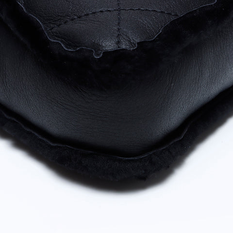 Chanel Chanel Nr. 9 Matelasse Mouton Doppelketten -Umhängetasche Schwarz WS9600