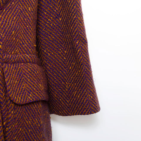 CELINE All-over vintage Size 12 coat Navy brown WS9601