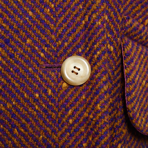 CELINE All-over vintage Size 12 coat Navy brown WS9601