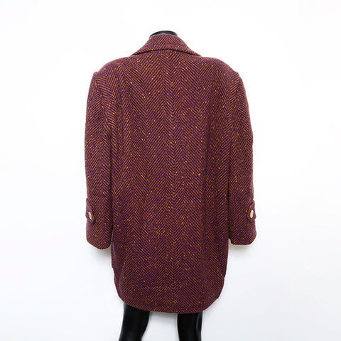 CELINE All-over vintage Size 12 coat Navy brown WS9601