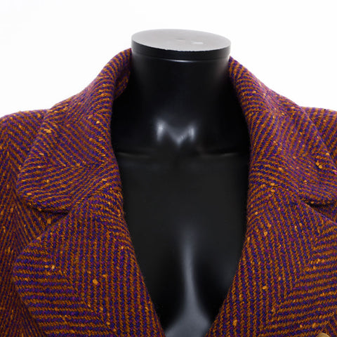 CELINE All-over vintage Size 12 coat Navy brown WS9601