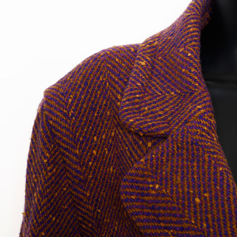 CELINE All-over vintage Size 12 coat Navy brown WS9601