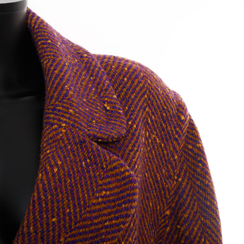 CELINE All-over vintage Size 12 coat Navy brown WS9601