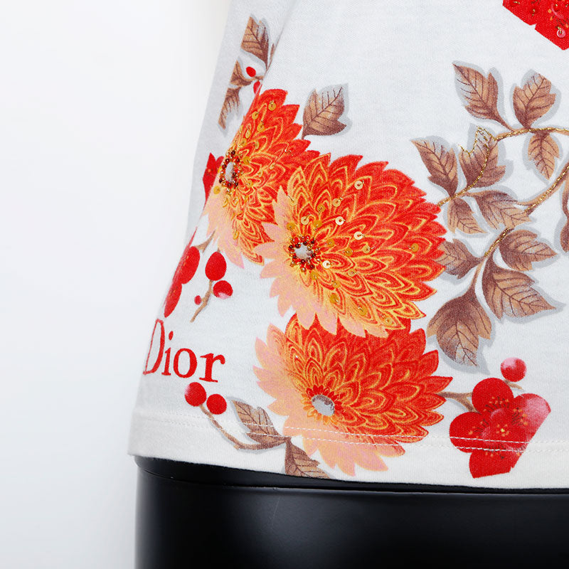 Christian Dior ロゴ花柄Tシャツ 38 Christian Dior ロゴ花柄Tシャツ 38