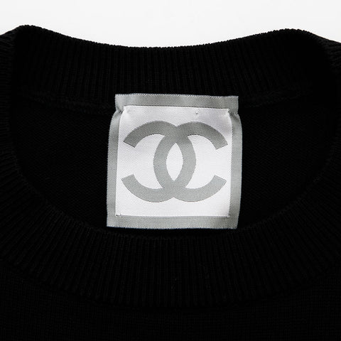 シャネル CHANEL スポーツライン ココマーク コットンニット 03A Size36 半袖Ｔシャツ ブラック WS9606