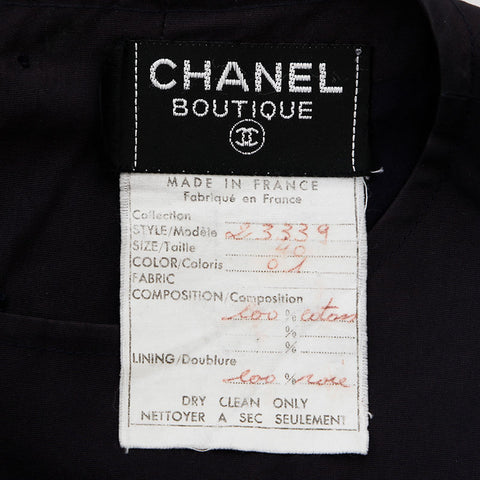 Chanel CHANEL Size 40 Sleeveless Coco Mark Button Dress Black WS9610
