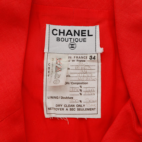 Chanel CHANEL Size34 Coco Mark Button Linen 93C Dress Pink WS9612