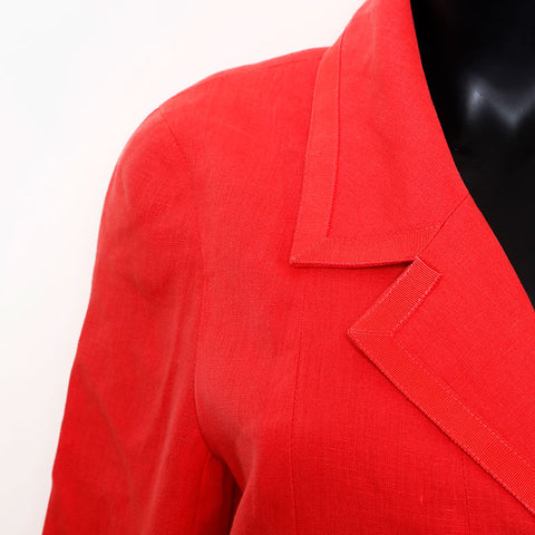 CHANEL Size34 COCO Mark Button Linen 93C one piece pink WS9612