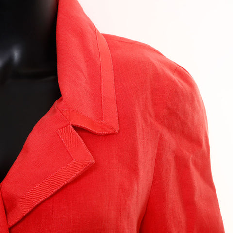 CHANEL Size34 COCO Mark Button Linen 93C one piece pink WS9612