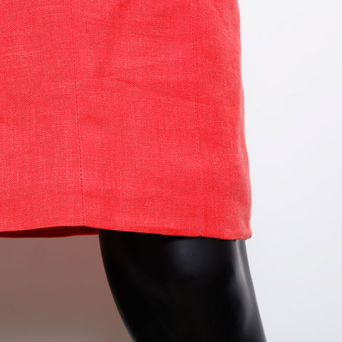 Chanel CHANEL Size34 Coco Mark Button Linen 93C Dress Pink WS9612