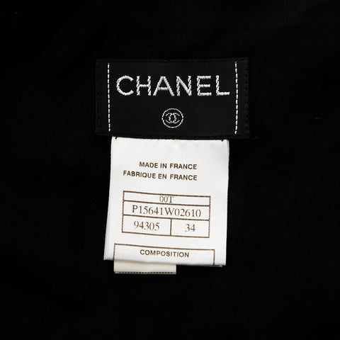 シャネル CHANEL Size34 ツイード フリル 00T ロングコート スカート セットアップ ブラック WS9616