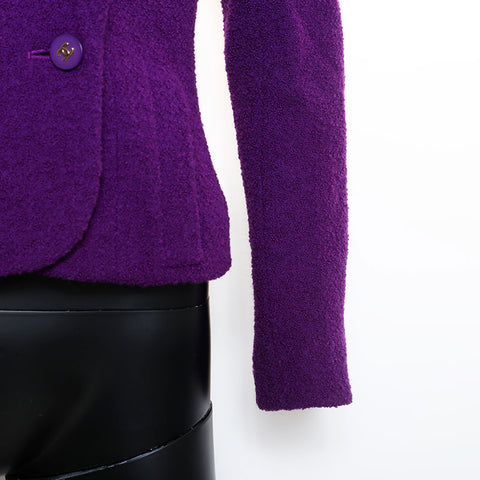 Chanel Size34 Coco Mark Button 94A Jacket Purple WS9618