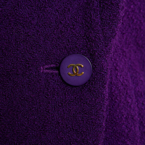 Chanel Size34 Coco Mark Button 94A Jacket Purple WS9618
