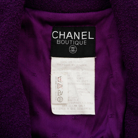 Chanel Size34 Coco Mark Button 94A Jacket Purple WS9618