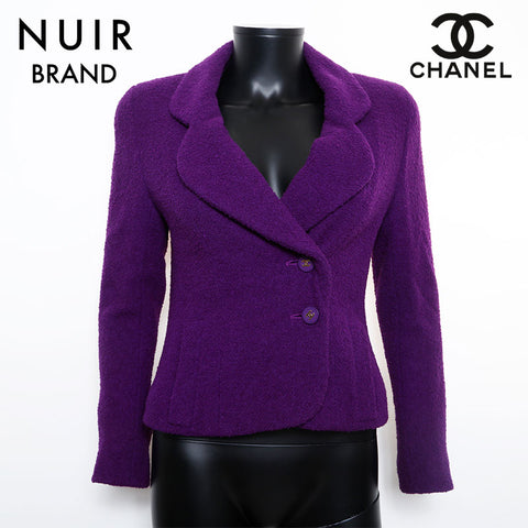 Chanel Size34 Coco Mark Button 94A Jacket Purple WS9618