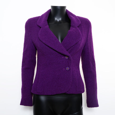Chanel Size34 Coco Mark Button 94A Jacket Purple WS9618