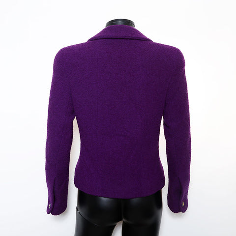 Chanel Size34 Coco Mark Button 94A Jacket Purple WS9618