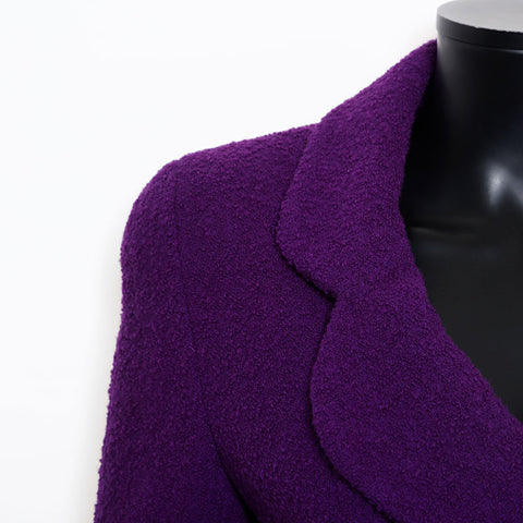 Chanel Size34 Coco Mark Button 94A Jacket Purple WS9618