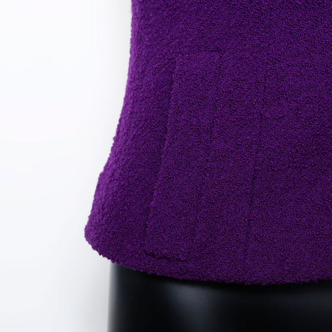 Chanel Size34 Coco Mark Button 94A Jacket Purple WS9618
