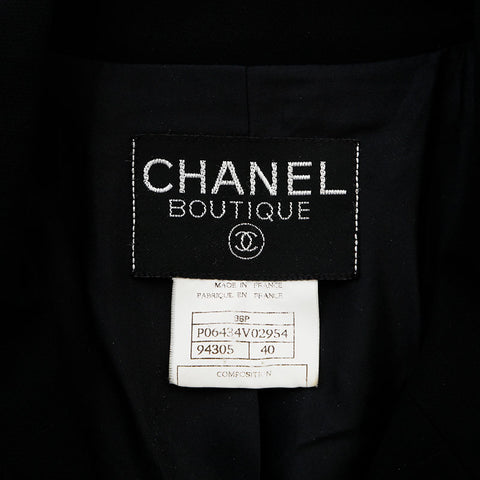 Chanel CHANEL Size 40 Coco Mark Button 96P Jacket Black WS9619