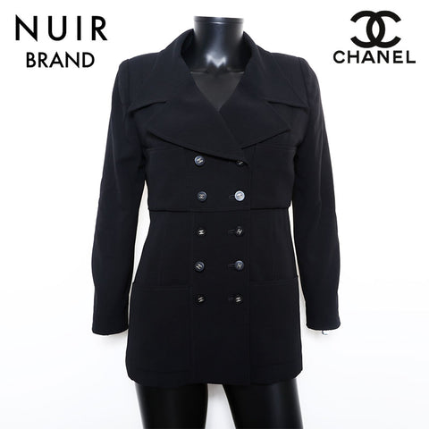 Chanel CHANEL Size 40 Coco Mark Button 96P Jacket Black WS9619