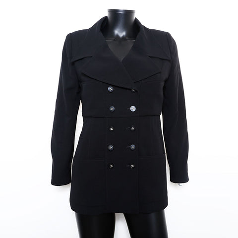 Chanel CHANEL Size 40 Coco Mark Button 96P Jacket Black WS9619
