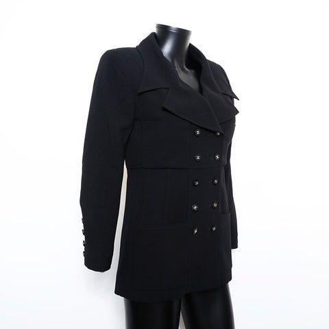 Chanel CHANEL Size 40 Coco Mark Button 96P Jacket Black WS9619