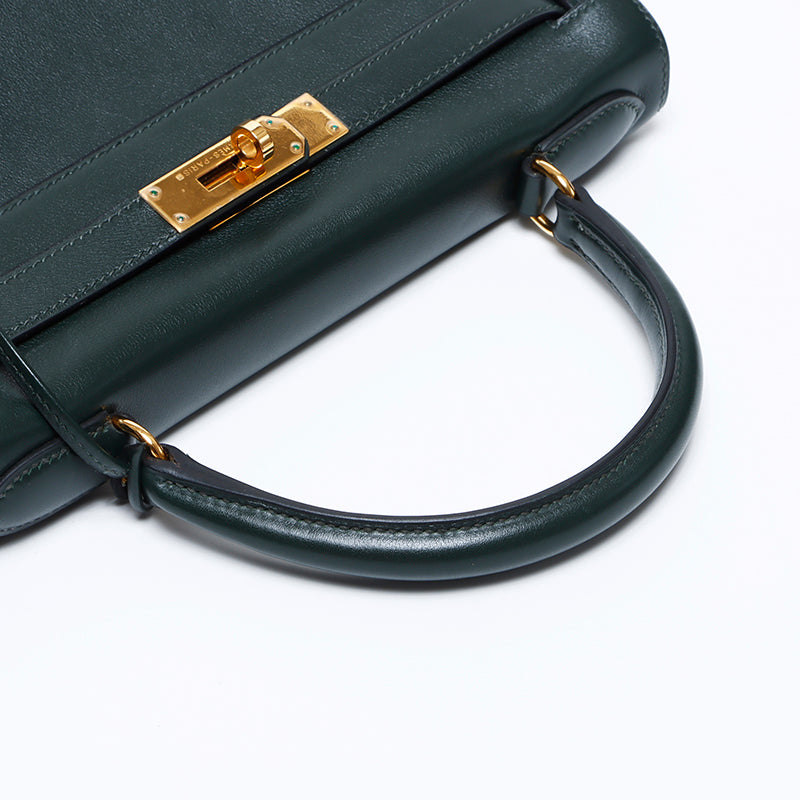 エルメス HERMES ケリー28 ◻︎C刻印 ハンドバッグ グリーン