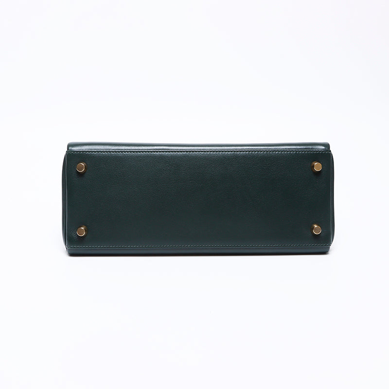 エルメス HERMES ケリー28 ◻︎C刻印 ハンドバッグ グリーン
