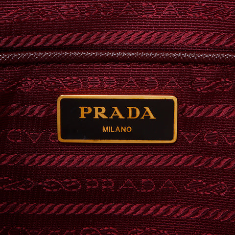 プラダ PRADA 三角ロゴタグ サフィアーノ レザー ハンドバッグ ワインレッド WS9638